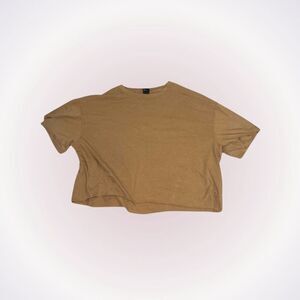 Wild Fable cognac brown short sleeve crop top | Sz L